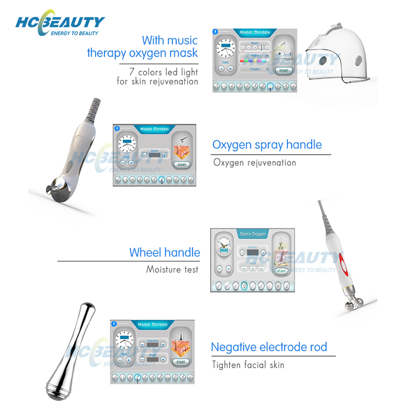 9 in 1 Skin Tightening Whitening Wrinkle Removal Deep Facial Cleaning Multifunction Oxygen Facial Machine G882A-4S