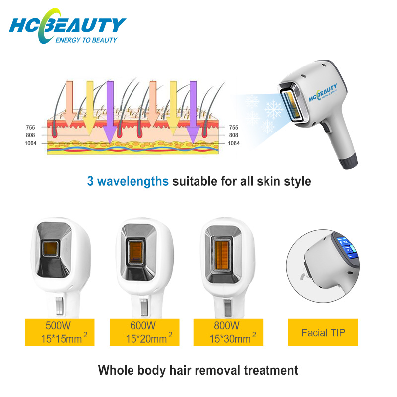 Portable Laser Diode 808 Hair Removal Permanent 3 Wavelength